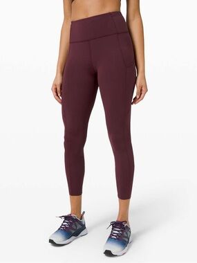 Lululemon Fast and Free Tight 25" *Non-Reflective Nulux in Cassis